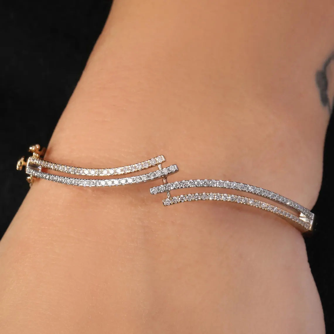 3.00 TCW Round Cut Lab Grown Diamond Bracelet - Everyday Wear Bangle
