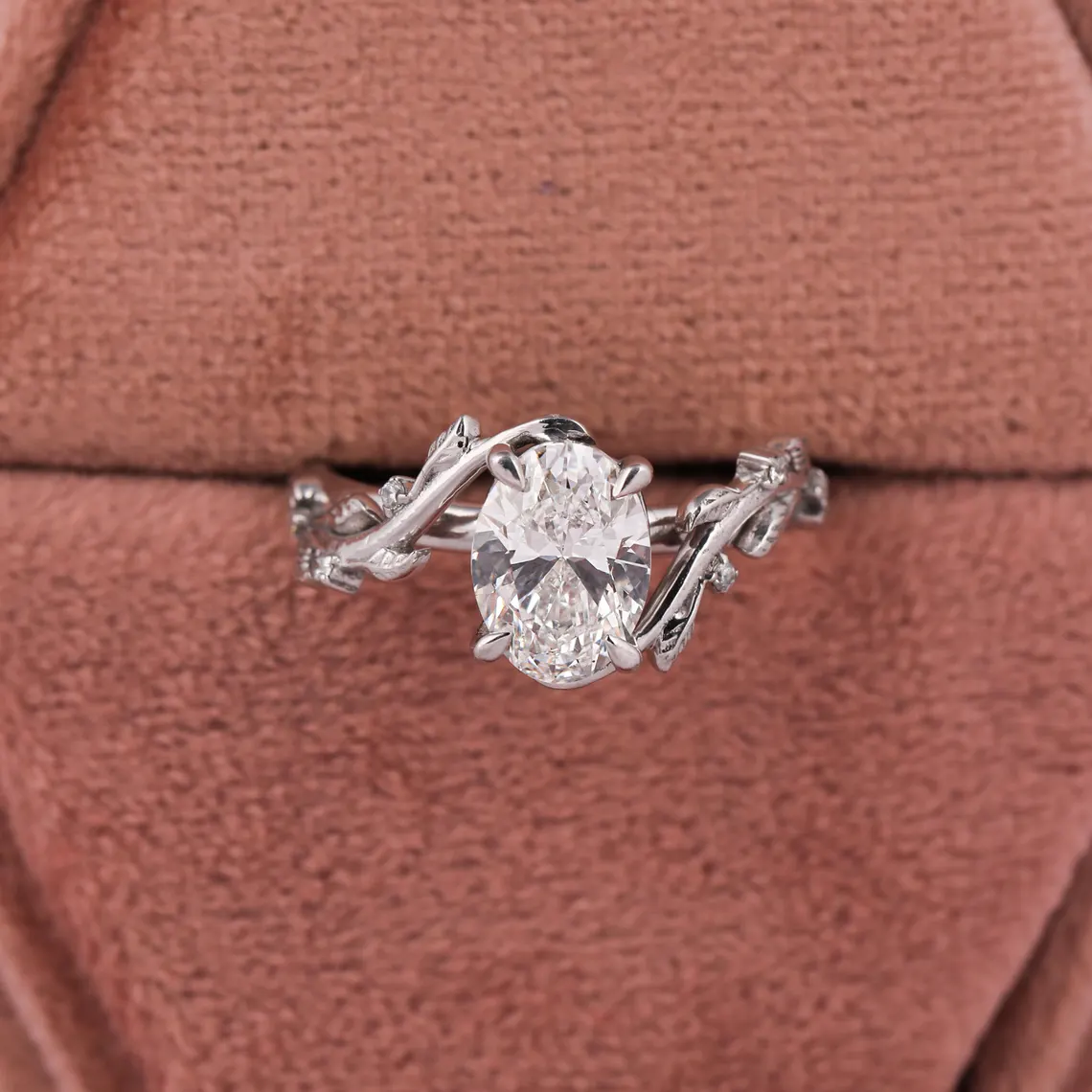 2.00 CT Vintage Oval Cut Lab Grown Diamond Engagement Ring