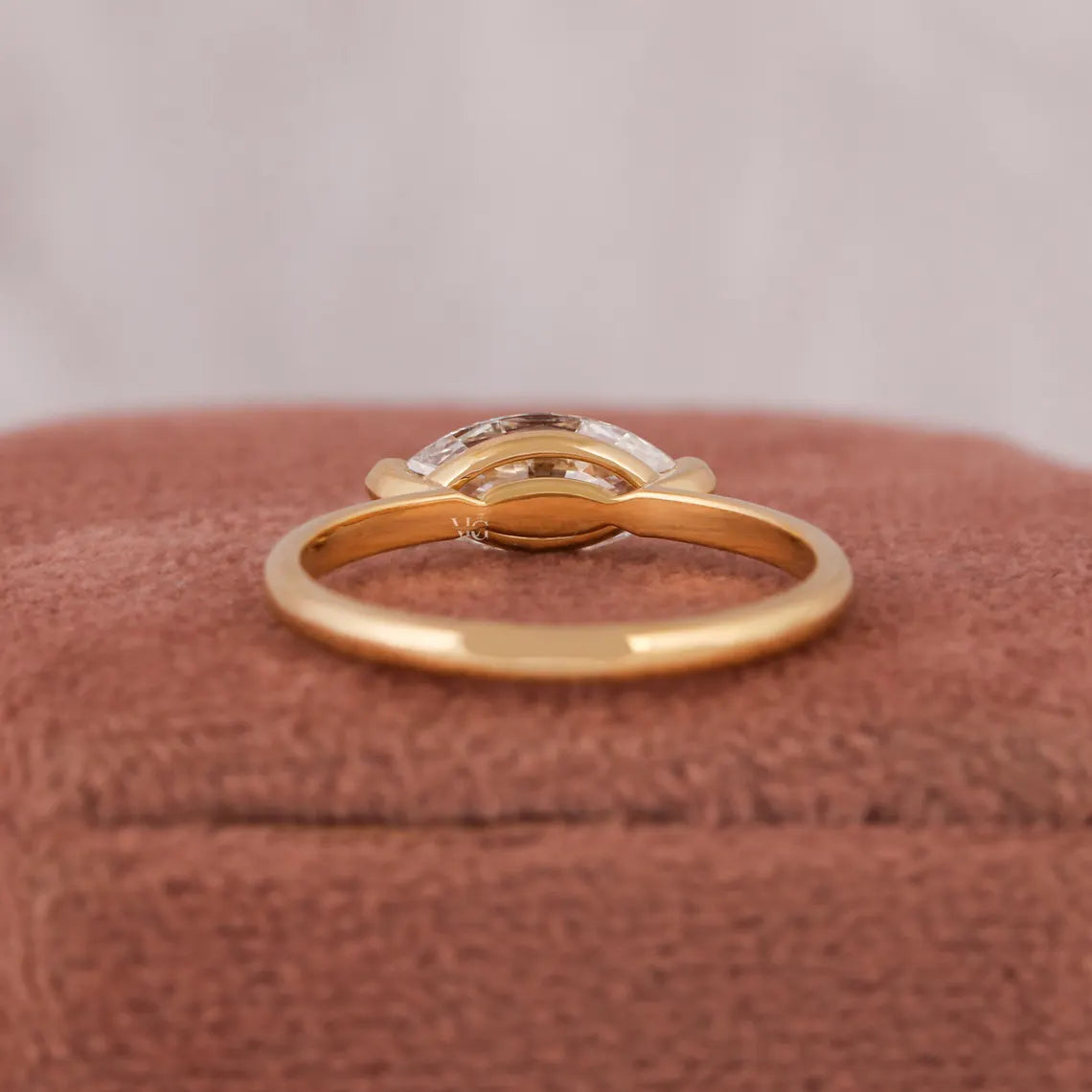 1.00 CT Marquise Cut East-West Lab Grown Diamond Engagement Ring