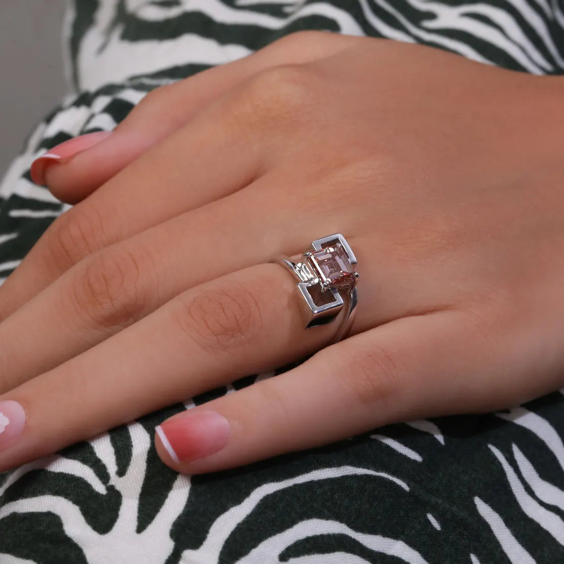 2.00 CT Bezel Set Asscher Cut Lab Grown Diamond Engagement Ring