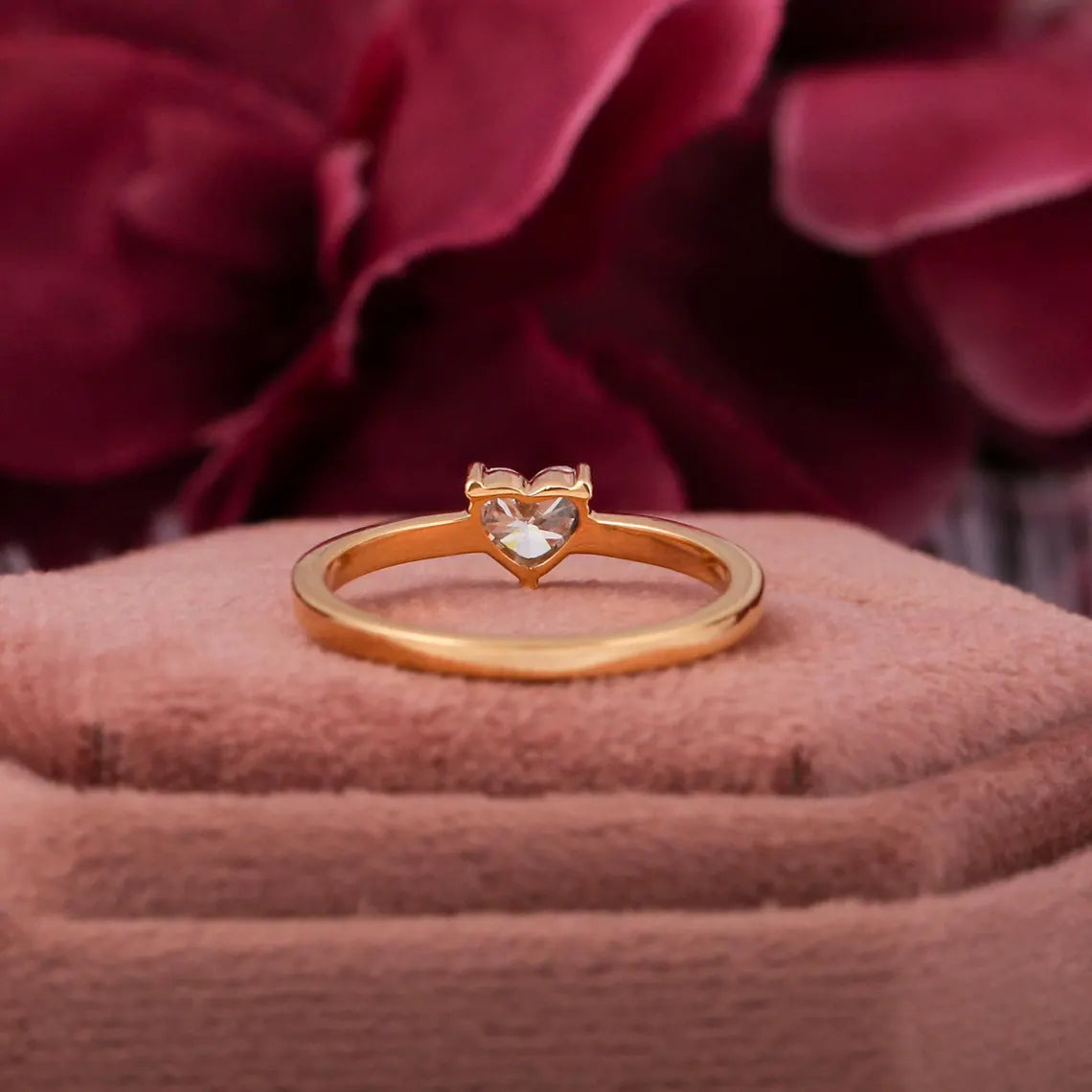 0.50 Carat Heart Cut Lab Grown Diamond Solitaire Engagement Ring