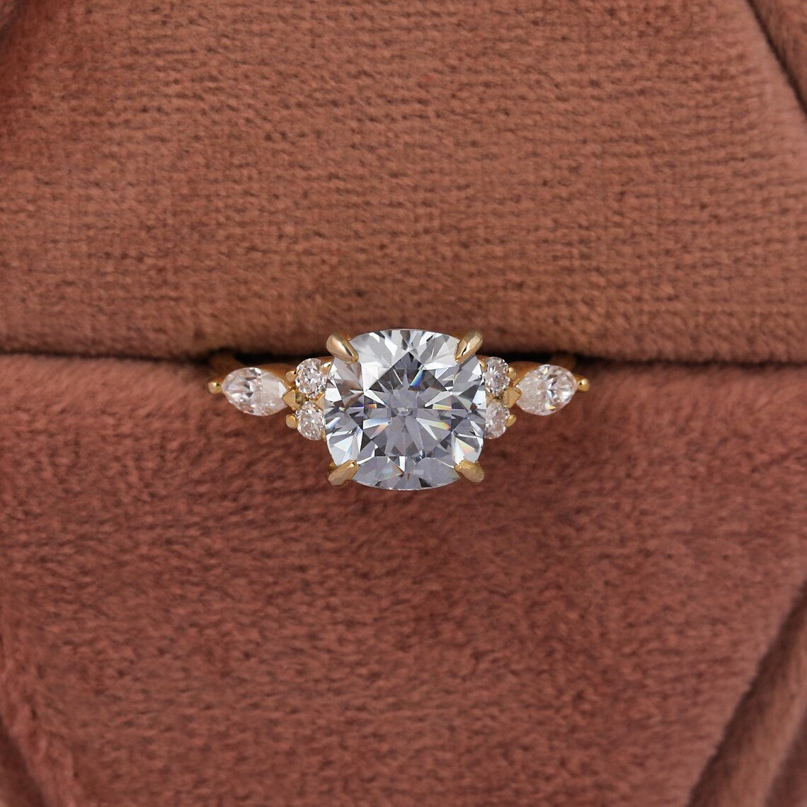 2.00 CT Cushion Cut Lab Grown Diamond Engagement Ring