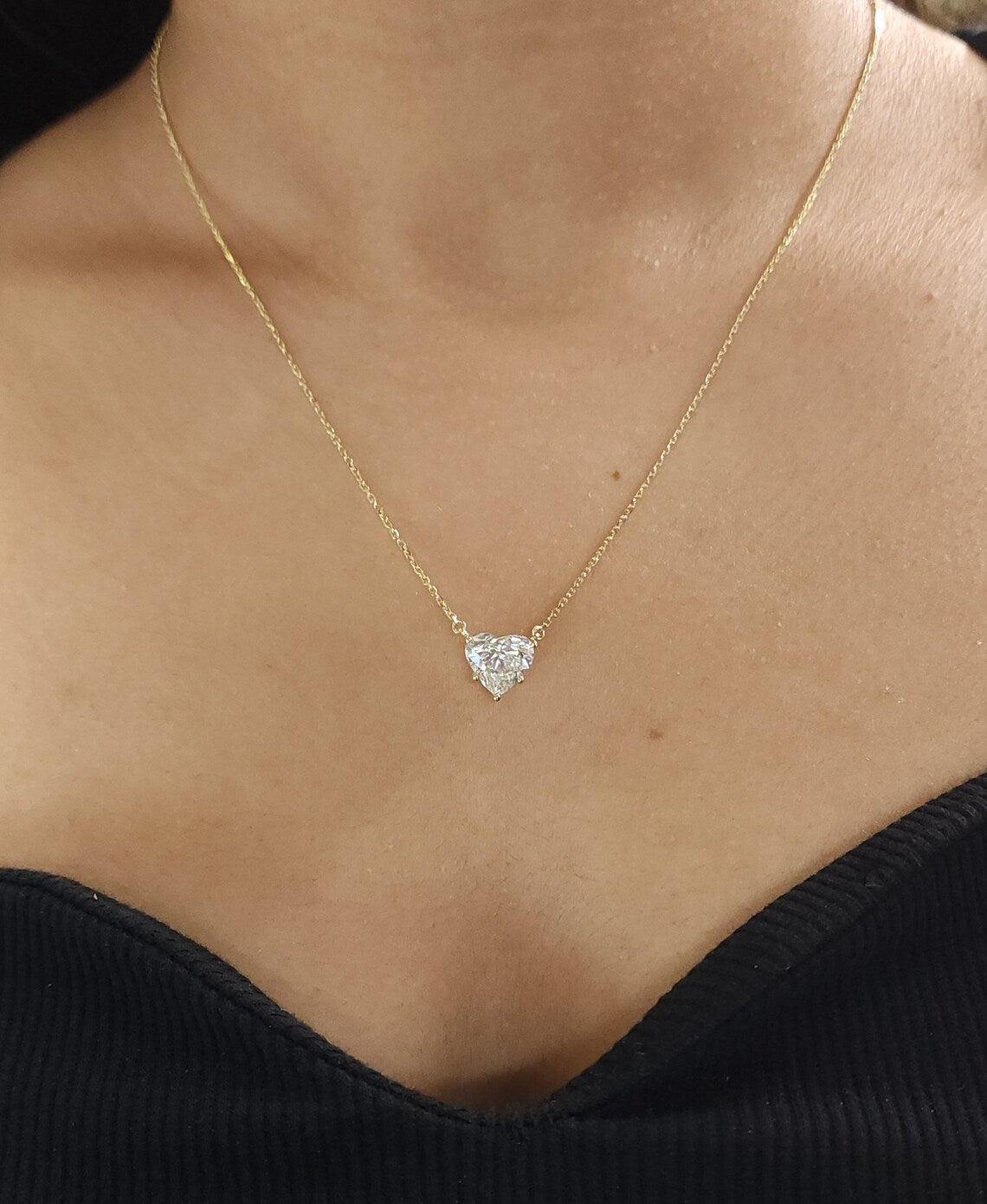 1.90 Ct Diamond Necklace, 14K Gold IGI Certified Lab Grown Diamond Solitaire Pendant