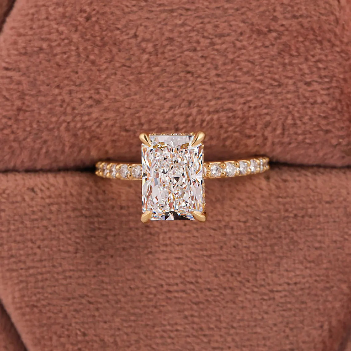 2.00 CT Radiant Cut Lab Grown Diamond Art Deco Engagement Ring