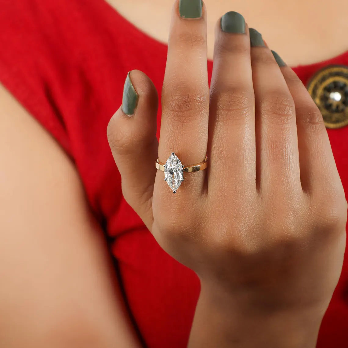 2.00 CT Marquise Cut Lab Grown Diamond Solitaire Engagement Ring