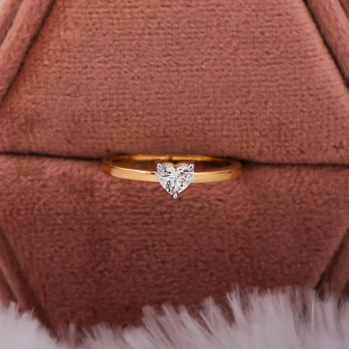 0.50 Carat Heart Cut Lab Grown Diamond Solitaire Engagement Ring