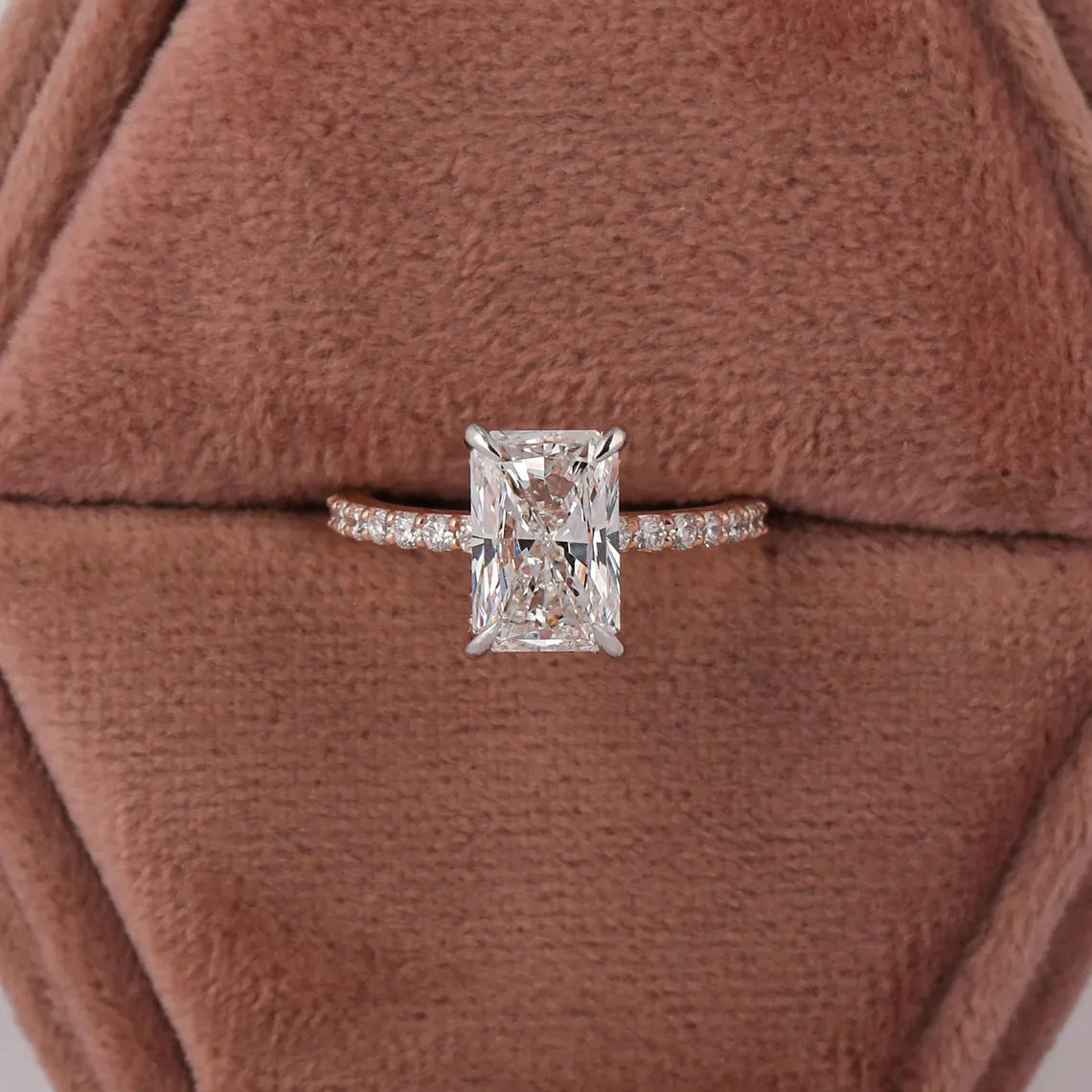 3.00 CT Radiant Cut Lab Grown Diamond Engagement Ring