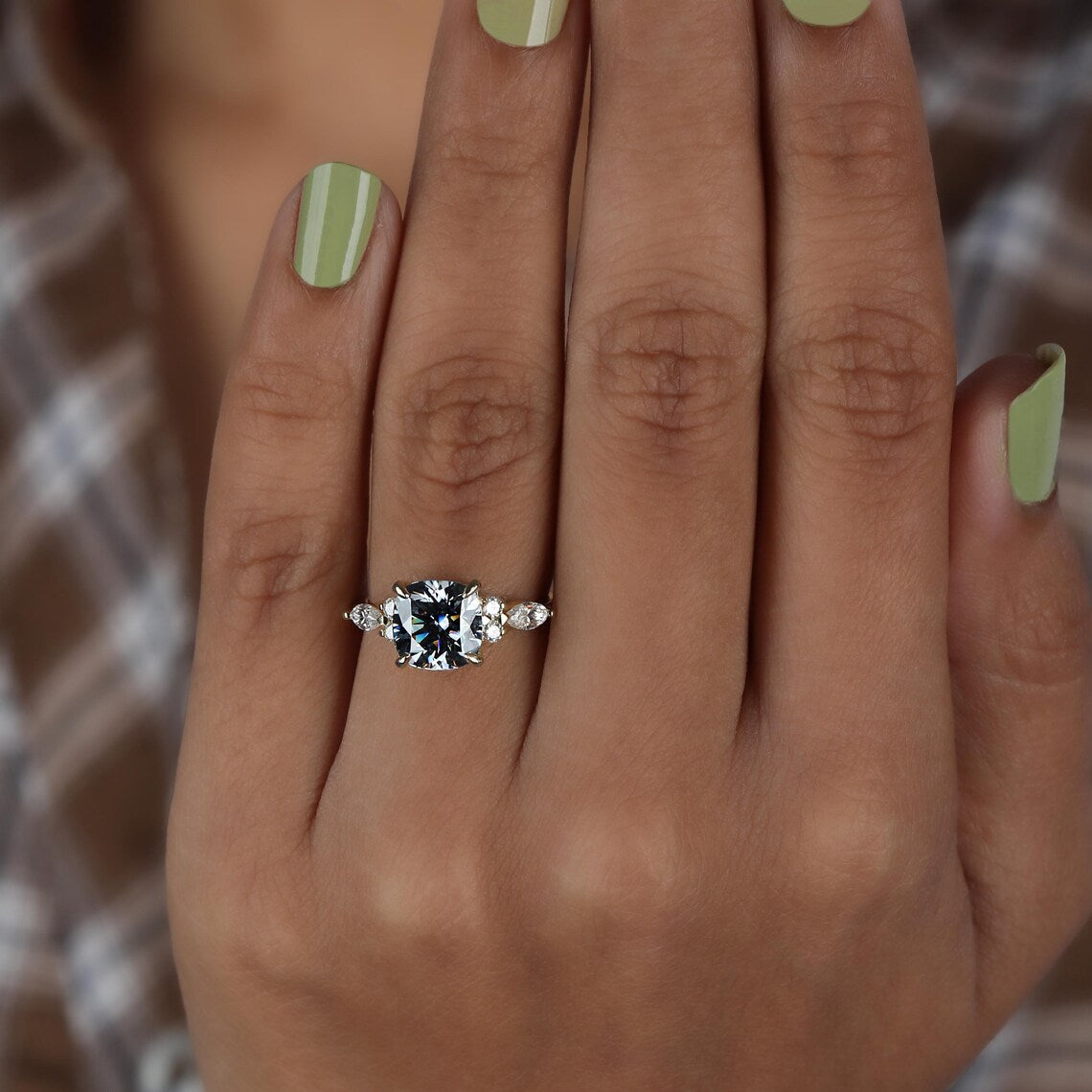 2.00 CT Cushion Cut Lab Grown Diamond Engagement Ring