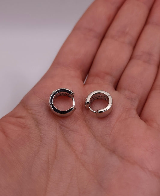 0.76 Ct Diamond Earrings, 14Kt Solid Gold Huggie Earrings