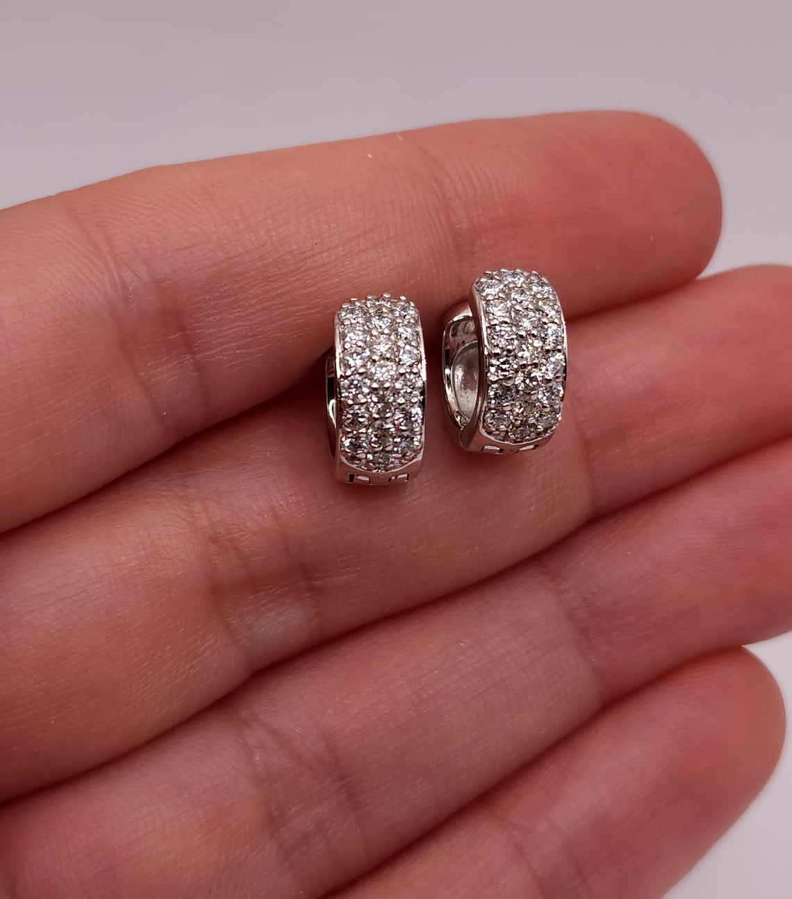 0.76 Ct Diamond Earrings, 14Kt Solid Gold Huggie Earrings