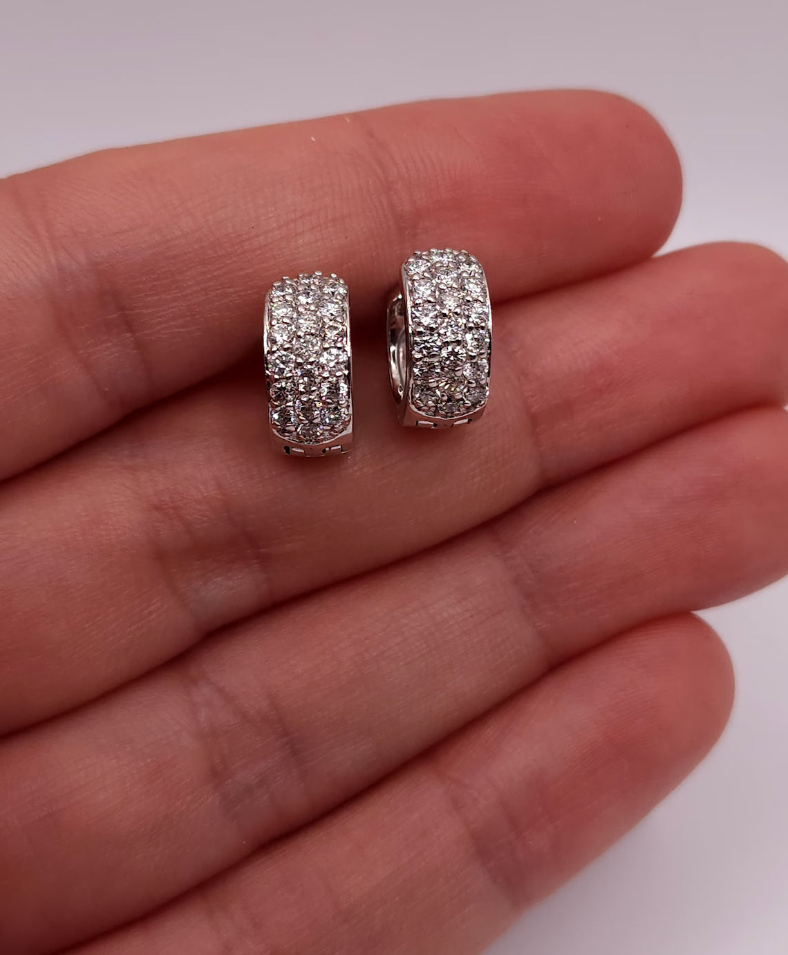 0.76 Ct Diamond Earrings, 14Kt Solid Gold Huggie Earrings