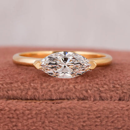 1.00 CT Marquise Cut East-West Lab Grown Diamond Engagement Ring