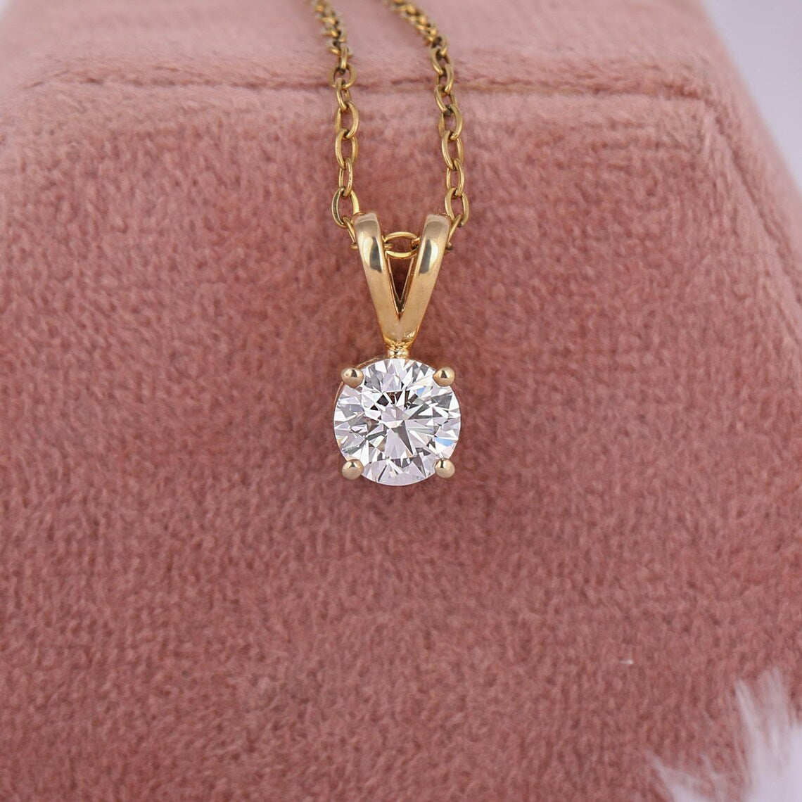 1.00 carat Lab Grown Diamond Solitaire Necklace Pendant