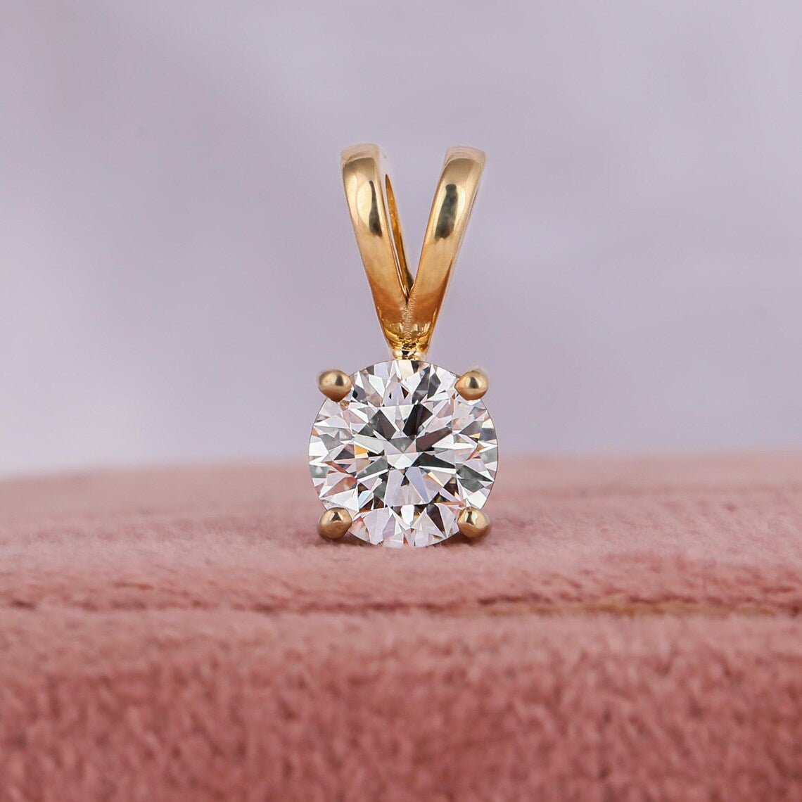 1.00 carat Lab Grown Diamond Solitaire Necklace Pendant