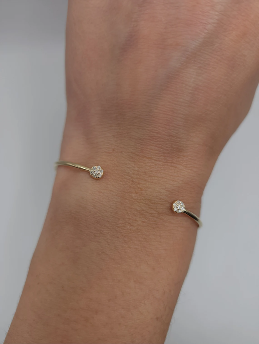 14K Gold Diamond Bangle