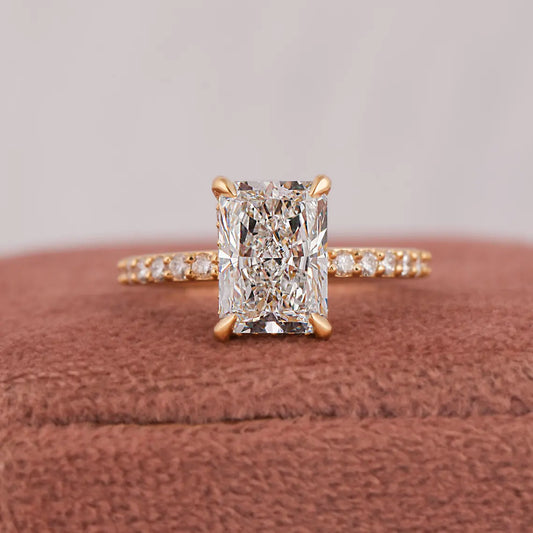 2.00 CT Radiant Cut Lab Grown Diamond Art Deco Engagement Ring