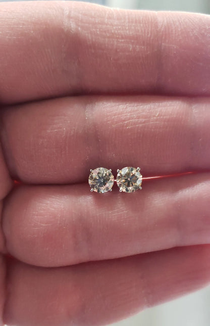 1.50 Ct Diamond Earrings, 14Kt Gold Lab Grown Diamond Earrings