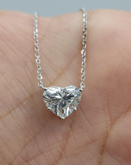 1.90 Ct Diamond Necklace, 14K Gold IGI Certified Lab Grown Diamond Solitaire Pendant
