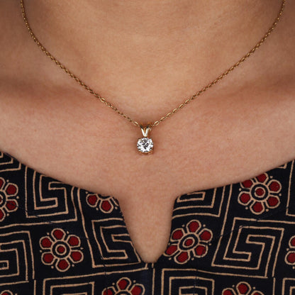 1.00 carat Lab Grown Diamond Solitaire Necklace Pendant