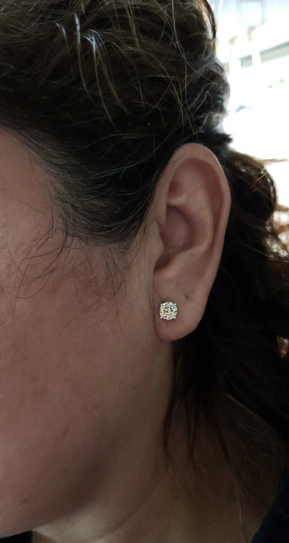 1.50 Ct Diamond Earrings, 14Kt Gold Lab Grown Diamond Earrings