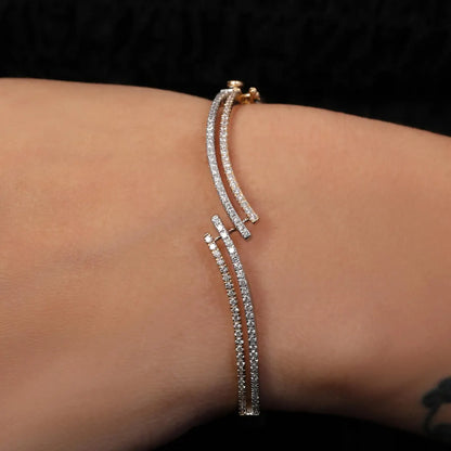 3.00 TCW Round Cut Lab Grown Diamond Bracelet - Everyday Wear Bangle