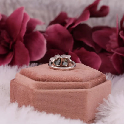 4.00 TCW Green Radiant & Heart Cut Lab Diamond Two Stone Engagement Ring