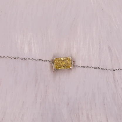 3.50 CT Yellow Radiant Cut Lab Grown Diamond Solitaire Bracelet