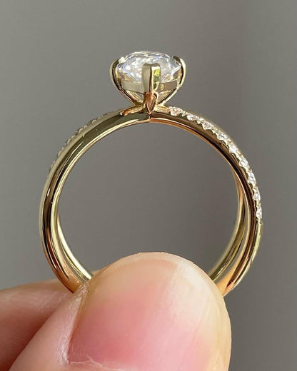 1.00 CT Marquise Cut Lab Grown Diamond Halo Engagement Ring