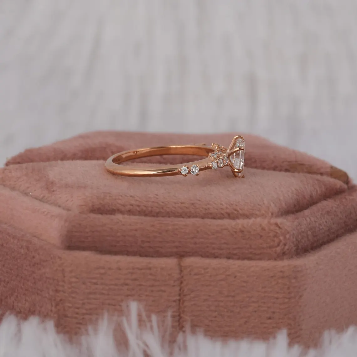 0.50 CT Oval Cut Lab Grown Diamond Engagement Ring