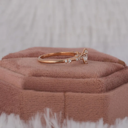 0.50 CT Oval Cut Lab Grown Diamond Engagement Ring