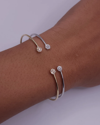 14K Gold Diamond Bangle