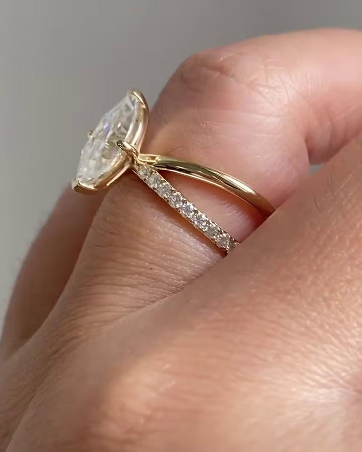 1.00 CT Marquise Cut Lab Grown Diamond Halo Engagement Ring