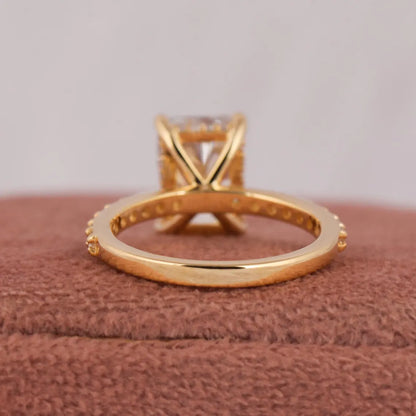 2.00 CT Radiant Cut Lab Grown Diamond Art Deco Engagement Ring