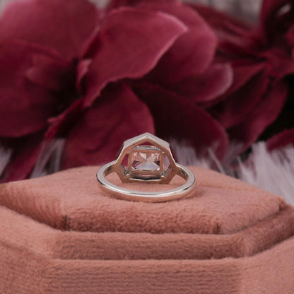 1.50 CT Pink Radiant Lab Grown Diamond Halo Engagement Ring