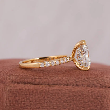 2.00 CT Radiant Cut Lab Grown Diamond Art Deco Engagement Ring
