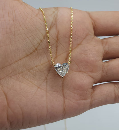 1.90 Ct Diamond Necklace, 14K Gold IGI Certified Lab Grown Diamond Solitaire Pendant