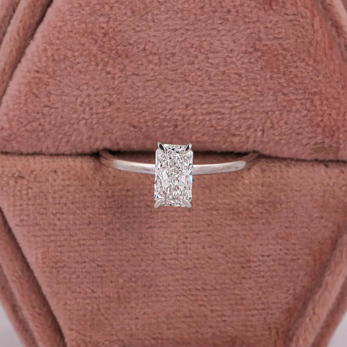 1.20 CT Radiant Cut Lab Grown Diamond Solitaire Engagement Ring