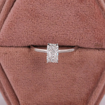 1.20 CT Radiant Cut Lab Grown Diamond Solitaire Engagement Ring