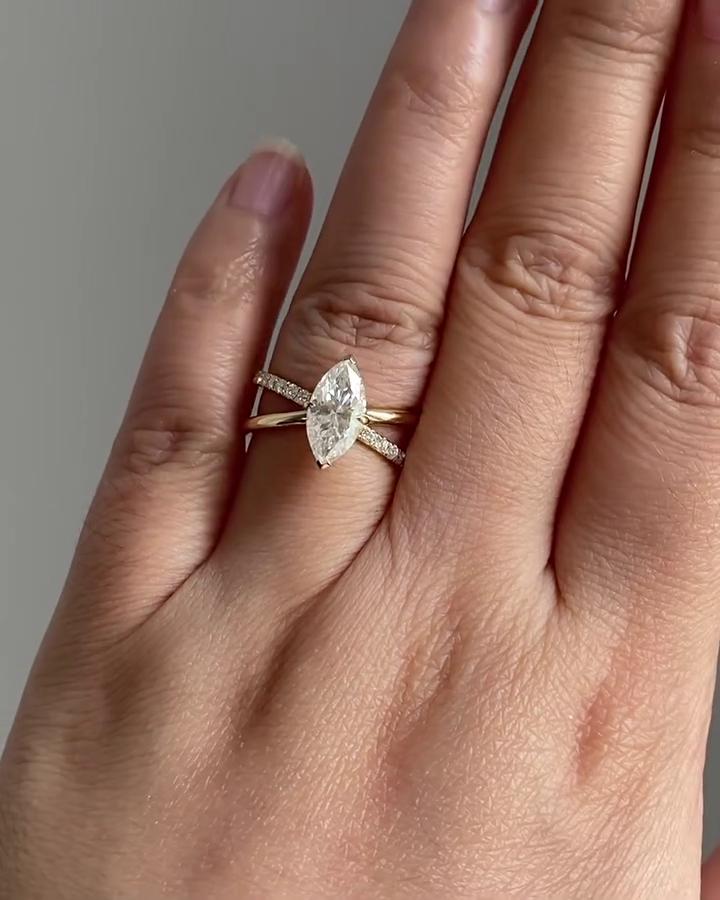 1.00 CT Marquise Cut Lab Grown Diamond Halo Engagement Ring