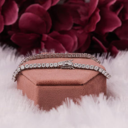 5.80 TCW Round Lab Grown Diamond Prong Set Tennis Bracelet