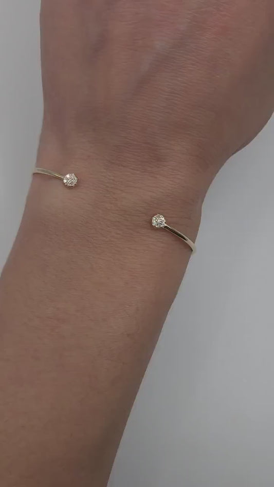 14K Gold Diamond Bangle